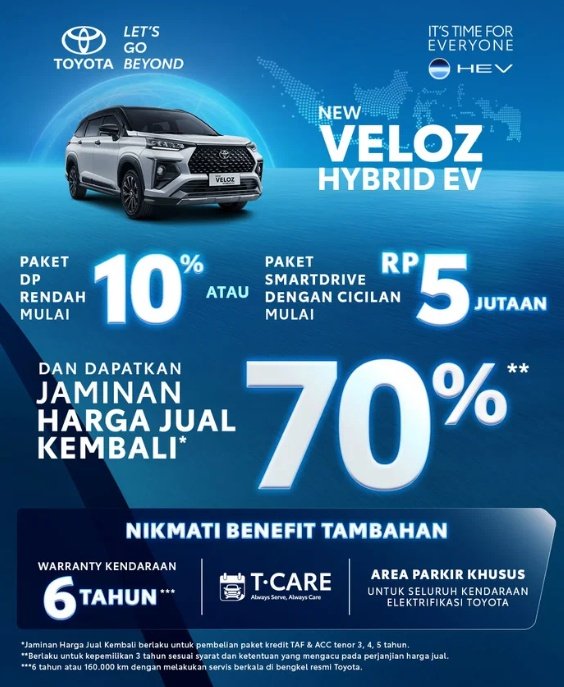Promo Toyota Veloz Hybrid Purwokerto DP 10 Persen Cicilan 5 Jutaan