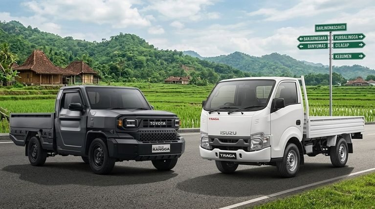 Toyota Hilux Rangga vs Isuzu Traga Mobil Usaha Barlingmascakeb
